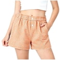 thumbnail image 6 of Mifsaly Girls Plaid Casual Shorts Toddler Kids Comfort Elastic High Waisted Lounge Shorts Soft Breathable Summer Vacation Clothes with Pockets, 6 of 6