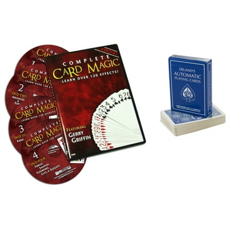 Magic DVD Set - Complete Card Magic 7 Volume Set on 4 DVDs - Teaches Over 120 Card Trick Effects with Delands Automatic Deck