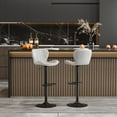 thumbnail image 1 of Walsunny Tabourets de Bar Réglables Ensemble de 2 Tabourets de Comptoir Pivotants Rembourrés en Cuir Tabourets de Bar Hauteur Comptoir avec Grande Base, Bar de Pièce, Beige, 1 of 5