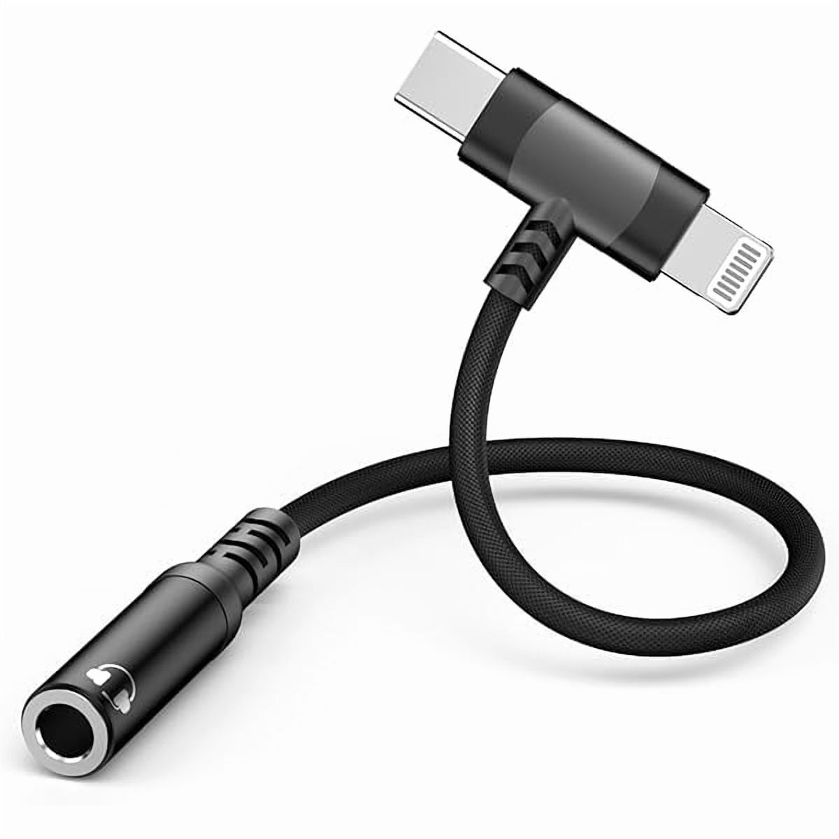 iPhone Headphone Adapter, [Apple MFi Certified] 2-in-1 Lightning