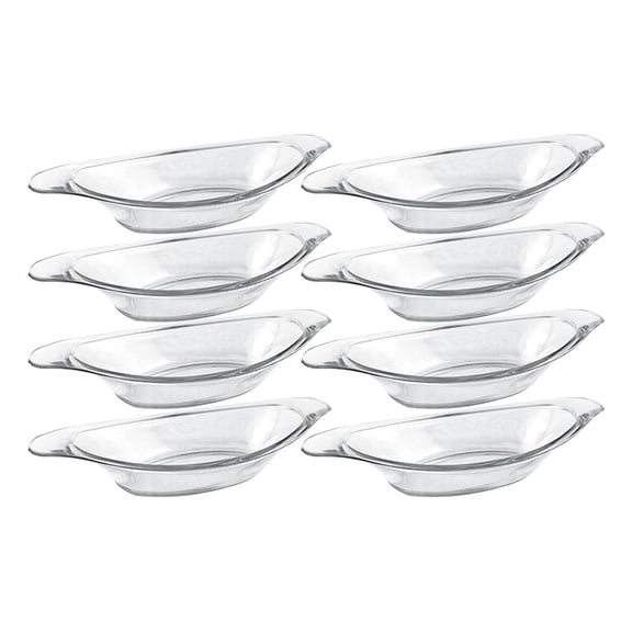 QSTDGVPW 8 Pieces Banana Split Bowls Acrylic Boat Shaped Versatile Food Storage Container