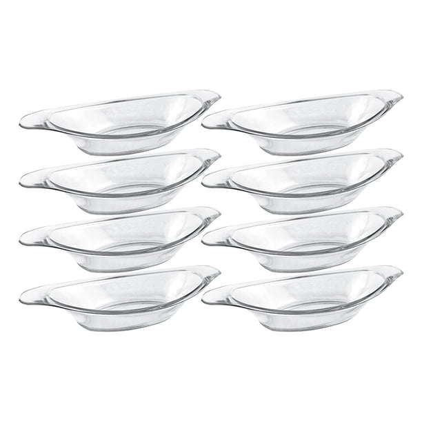 8 cuencos para banana split, cuencos para ensalada de frutas, platos para servir, platos para servir con forma de barco hechos de acrílico transparent