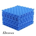thumbnail image 1 of Paneles de espuma acústica para estudio, aislamiento acústico, 30 x 30 cm (12 x 12 pulgadas), paquete de 12 unidades, color azul, 1 of 3
