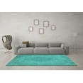 thumbnail image 3 of Ahgly Company Machine Washable Indoor Rectangle Oriental Turquoise Blue Industrial Area Rugs, 8' x 12', 3 of 4