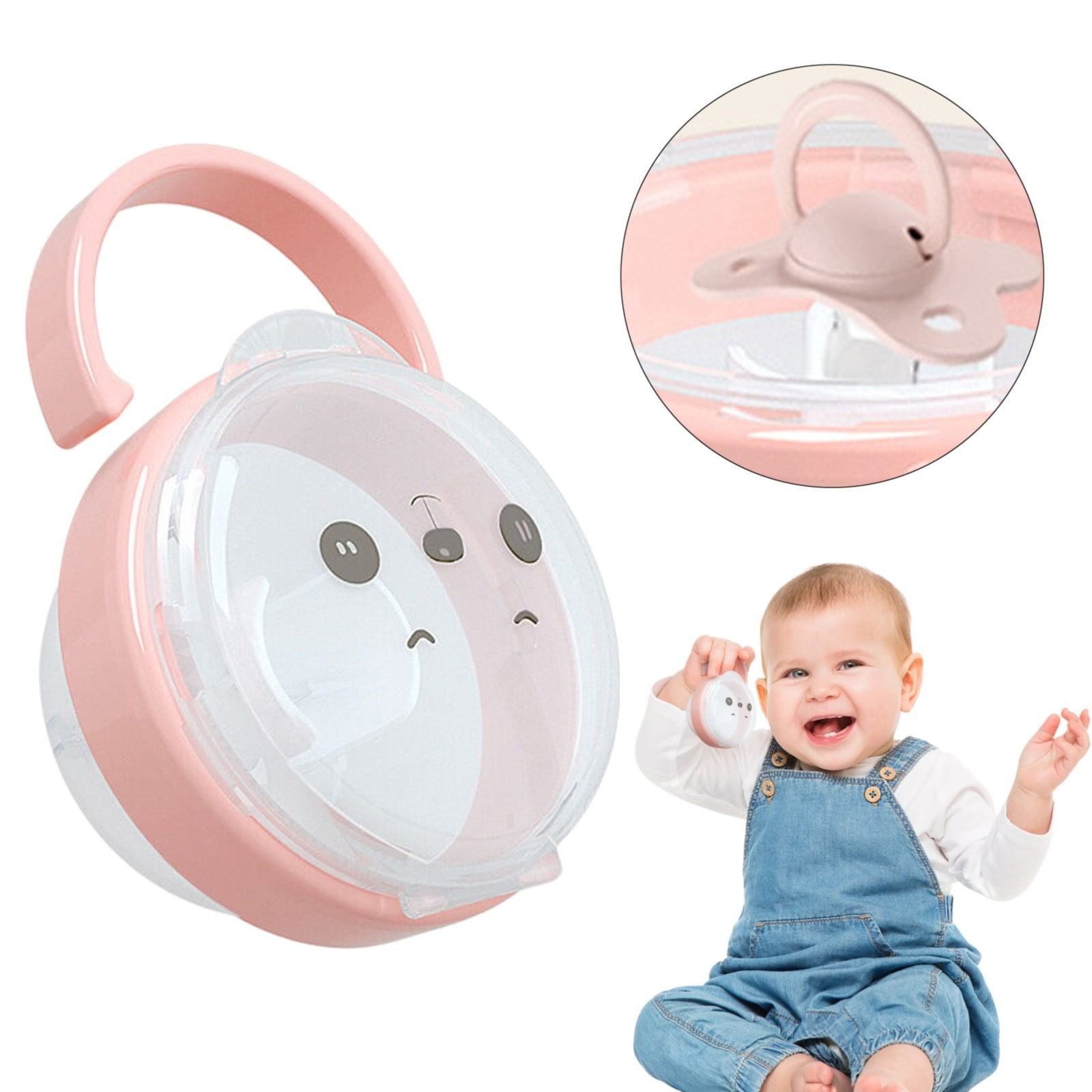 Straw under $5,Portable Baby Infant Pacifier Nipple Travel For Case Little Round Shape Storage Box Baby Container Holder Pacifi