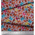 thumbnail image 3 of Soimoi Crepe Silk Fabric Texture & Butterfly Print Fabric by Yard 42 Inch Wide, 3 of 3
