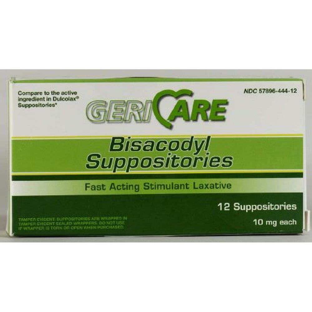 McKesson Brand Laxative Suppository 10mg Strength Bisacodyl Box of 12
