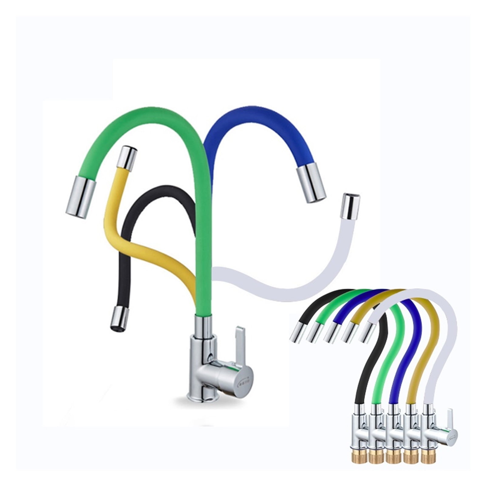 Silica Gel Nose Kitchen Sink Faucet Multiple Colors Available Hot Cold Water Mixer Tap Any Direction Rotating Deck Mount ,Effortless Installation