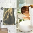 thumbnail image 2 of Wobogo Brown Bear Owl Resting Together Face Towel Soft Breathable Cotton Towel Set for Bathroom Kitchen Hotel Spa Gift Decor, 2 of 7