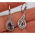 thumbnail image 2 of Pendientes de gota de agua con diseño de arcoíris para niñas, aretes de piedra de circonita de color plateado estilo bohemio, aretes largos de cristal para mujer ---- 3 --- Código de producto 65482 3, 2 of 4