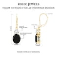 thumbnail image 4 of Rosec Jewels Oval Shape Lab Grown Black Diamond Drop Earrings with Moissanite for Women - 8 Carat, 14K Yellow Gold, 4 of 6