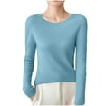 thumbnail image 2 of POROPL Sweaters for Women Crew Neck Sweater Casual Thin Knitted Top Base Size S-XXL, 2 of 7