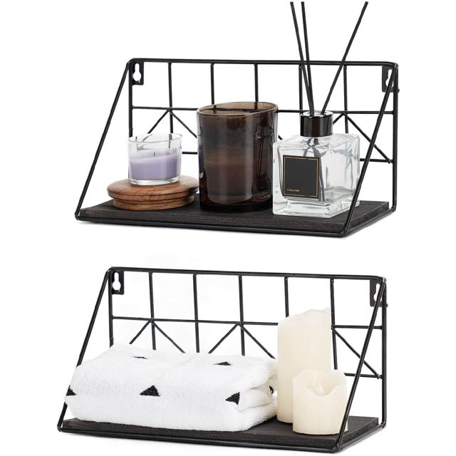 Small Rustic Floating Shelves Wooden Wall Floating Shelves for Living Room, Bedroom, Bathroom