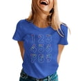 thumbnail image 4 of Plus Size Summer Shirt for Women Casual Printed Short Sleeve Crew Neck Tshirt Trendy Lighweight Tops (XS, Blue), 4 of 8