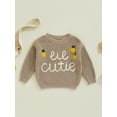 thumbnail image 2 of Suealasg Toddler Baby Girl Boy Sweater Long Sleeve Letters Lemon Embroidery Knit Pullover 3 6 9 12 18 24 Months Infant Fall Warm Warm Knitwear, 2 of 7