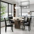 thumbnail image 2 of JESONVID Set of 2 Upholstered Parsons Dining Chairs, Faux Leather Dining Room Kitchen Side Chair with Solid Wood Legs for Living Room Bedroom Outdoor Lounge Guest Cafe(Black), 2 of 6