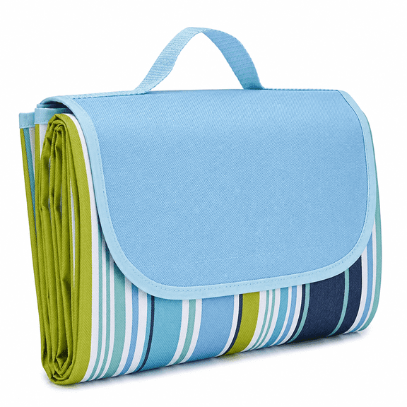 Blue 6'8" x 6'8" Picnic Blanket Outdoor Camping Beach Mat
