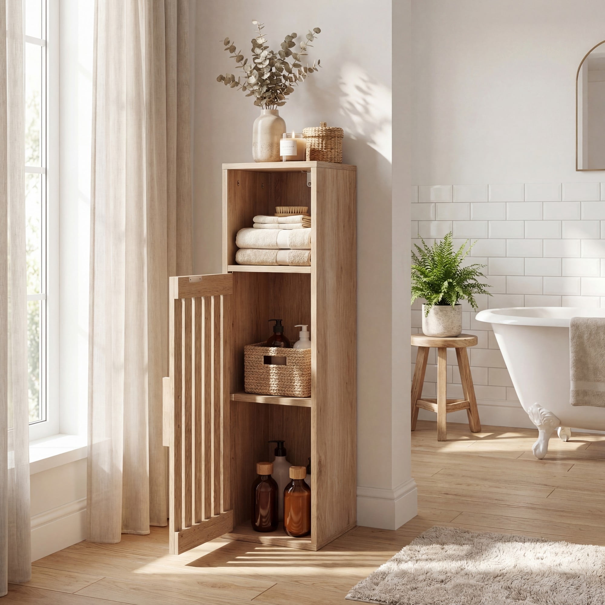 Giantex Slim Bathroom Cabinets, pace-Saving Narrow Storage Organizer