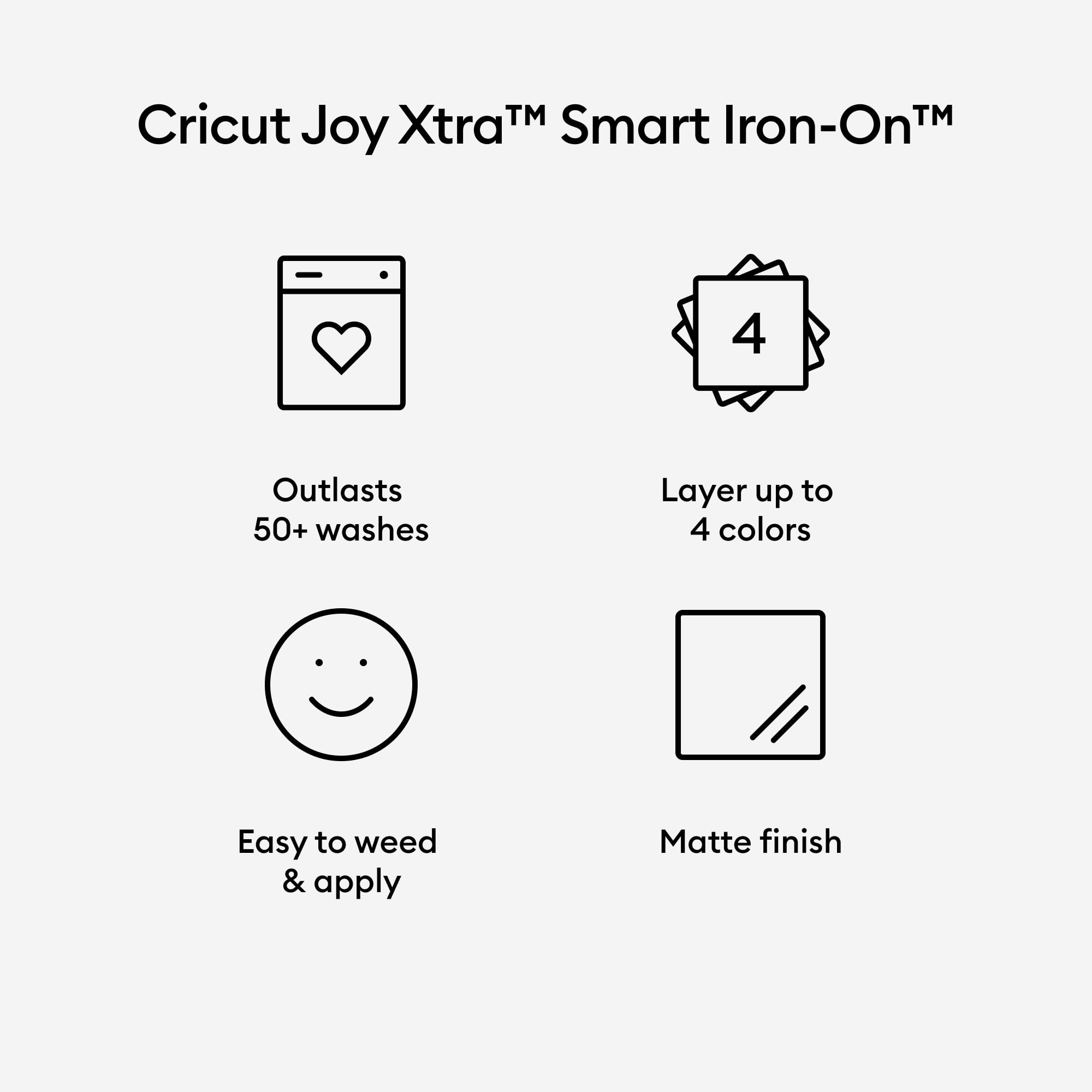 Cricut Joy Xtra Smart Iron-On Vinyl (24 in), 9.5" x 24"