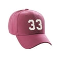 thumbnail image 3 of Daxton Structured Baseball Hat Cap Curved Visor Custom Team Number - Hot Pink Hat,White 33, 3 of 3