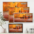 thumbnail image 4 of Designart 'Boats During Evening Sunset In The Ocean I' Nautical & Coastal Framed Canvas Wall Art Print, 4 of 5