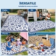 thumbnail image 4 of 6x9FT Reversible Outdoor Rug – Waterproof Navy Blue & White Floral Plastic Straw Carpet – Lightweight Foldable Patio Mat with Portable Bag for RV, Beach, Deck & Camping, 4 of 8