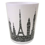 Silhouette City Black & White Bath Accessory Collection Resin Wastebasket