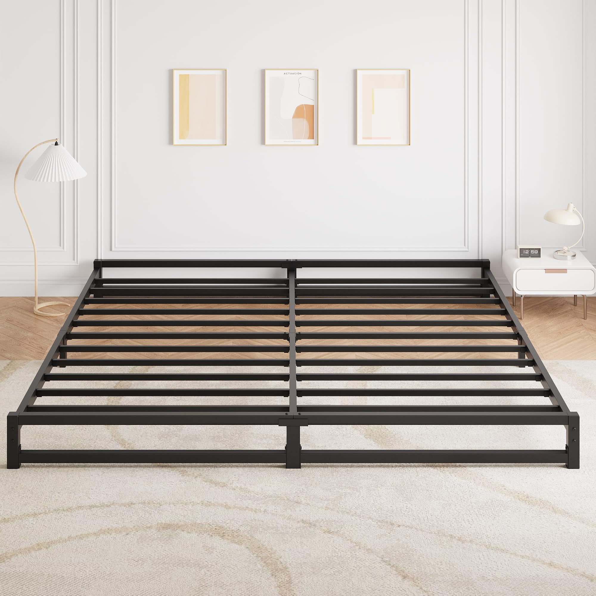 TROPOW Full Size Bed Frame,Metal Platform Bed Frame with Steel Slats Support, Mattress Foundation, Easy Assembly, No Box Spring Needed, Black