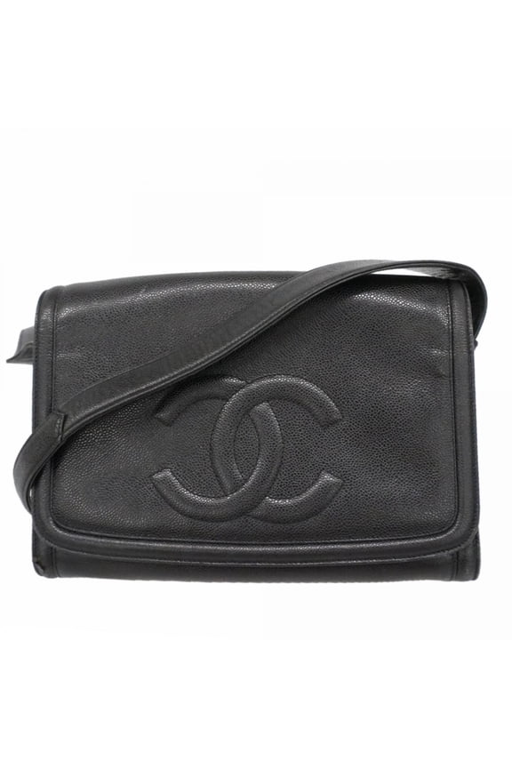 Pre-Owned Chanel Shoulder Bag, Caviar Leather, Black, Women's