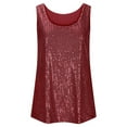 thumbnail image 5 of Sparkly Sequin Tank Tops for Women Scoop Neck Loose Fit Shiny Sequins Sleeveless Shirt Rave Party Clubwear, 5 of 7