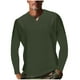 thumbnail image 4 of Blusas y camisas de manga larga con cuello en V para hombre, estilo casual, de color liso, con empalme, de manga larga y cuello en V, de poliéster y algodón., 4 of 8