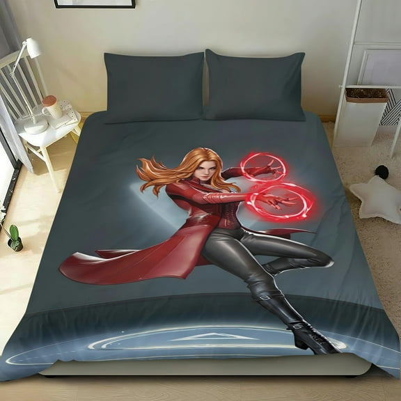 Scarlet Witch Themed Bed Sheet Set Three Piece Set 53x79 Inches Comfortable And Skin Friendly Unique Design Creating A Star Studded Night