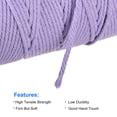 thumbnail image 3 of 2 Pcs Cotton Rope 4 Strand Twisted Braided Rope Cord, Light Purple 100m/109 Yard 3mm Dia for Wall Hanging Plant Hanger, 3 of 7