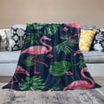thumbnail image 2 of PIKWEEK  Flamingo Super Soft Blanket Comfortable Children's Warmth Blanket Boys Sofa Bed Sofa Various Sizes White, 2 of 6