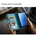 thumbnail image 2 of Galaxy S9 Plus Wallet Case, Mignova Lichee Pattern 2-in-1 Split Magnetic Suction Leather Sheath Zipper Wallet Hand Bag Protective Cover for Galaxy S9 Plus -Blue, 2 of 7