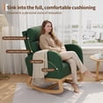thumbnail image 3 of Modern Nursery Rocking Chair, Corduroy Glider Rocker with Side Pocket & Wooden Legs, Rocking Accent Armchair for Living Room, Green, 3 of 8
