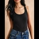 thumbnail image 4 of Camisetas Sin Mangas para Mujer, de Punto, con Cuello en U, Básicas e Informales de Verano. Negro L, 4 of 9