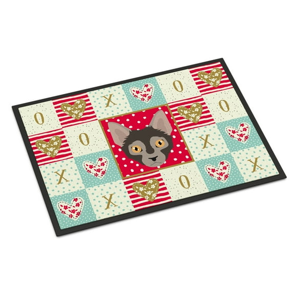 Carolines Treasures CK5128MAT Lykoi Cat Love Door Mat Indoor Rug or Outdoor Welcome Mat 18x27 Doormat 27"L x 18"W