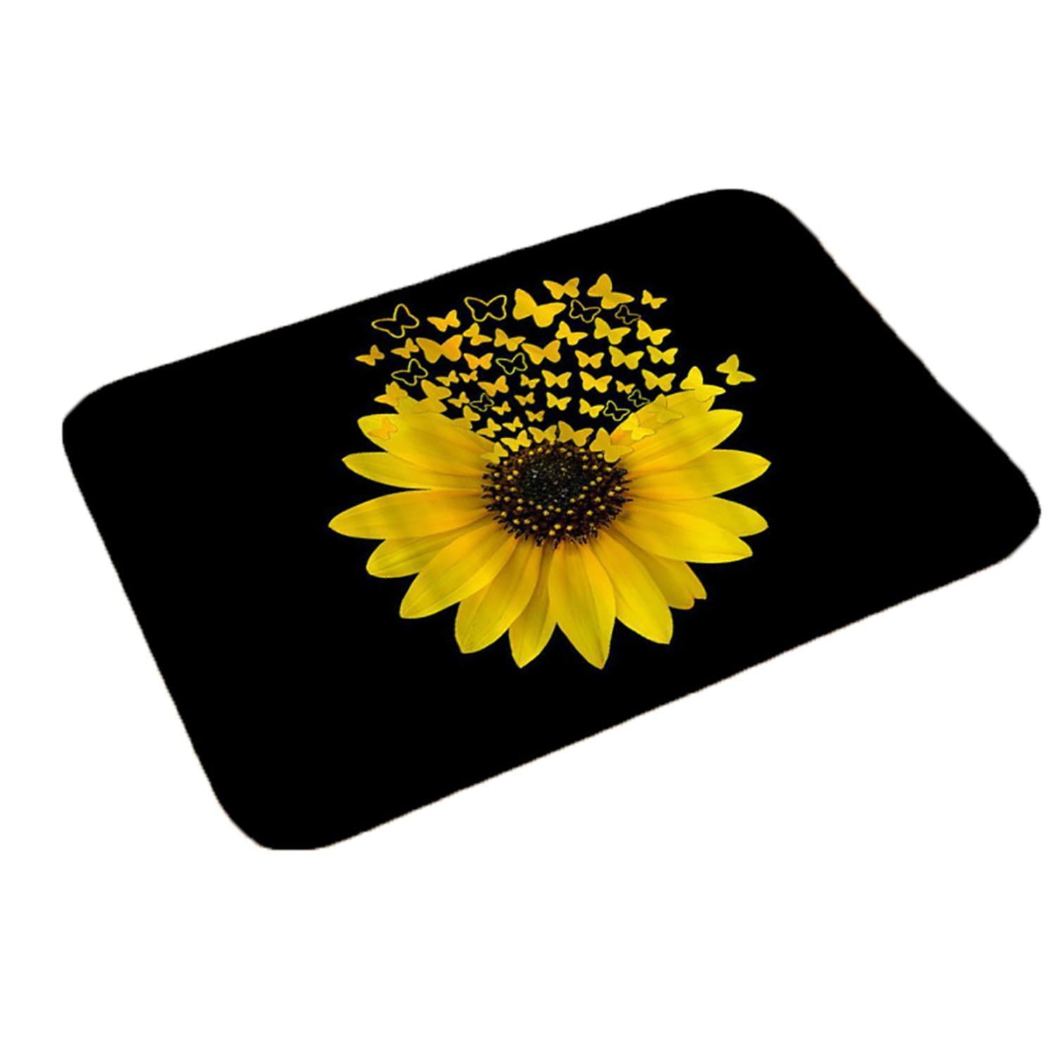 24 x 16inch Home Bedroom Doormat Floor Soft Nonslip Sunflower Mat Rug
