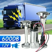 Jahy2Tech Super Loud 600DB Dual Trumpets Car Electric Horn Truck Boat Train Speaker