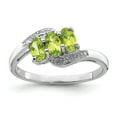 thumbnail image 1 of 925 Sterling Silver Rhodium Peridot and Diamond Ring, 1 of 2