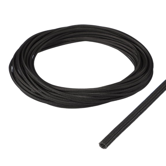 Insulation Cable Protector,2.5mm/0.10 Inch-10m/33 Feet High TEMP Fiberglass Sleeve Black