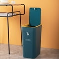 thumbnail image 6 of Boc 9L/12L Garbage Basket Push Type Narrow Design Wide Opening Dog Proof Save Space Block Smell Elk Print Press Type Lid Waste Bin Ki, 6 of 10