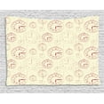 thumbnail image 1 of Clock Decor Tapestry, Vintage Watches with Roman Digits Wallpaper Pattern Decorative Illustration, Wall Hanging for Bedroom Living Room Dorm Decor, 60W X 40L Inches, Cream Maroon, by Ambesonne, 1 of 2