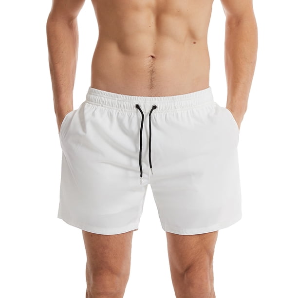 Pantalones cortos KIHOUT para hombre, informales, lisos, con bolsillo, cintura elástica, rectos, deportivos, para entrenamiento