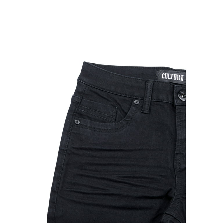 CULTURA AZURE Boy's Stretch Jeans, Jet Black, 18