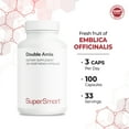 thumbnail image 6 of SuperSmart Double AMLA Supplement (Patented & High Strength) - Fresh Indian Gooseberry Extract - Emblica Officinalis | Non-GMO & Gluten Free - 100 Vegetarian Capsules, 6 of 9