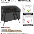 thumbnail image 2 of Griddle Cover for Blackstone 22 inch with Hood & Stand【Upgraded-Encrypted 600D Fabric】 Waterproof UV & Fade Resistant Griddle Cover for Blackstone 17 and 22 inch Grill with Straps & Air Vents, 2 of 4
