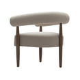 thumbnail image 4 of Benjara Cid Archie 32 Inch Accent Chair, Beige Fabric, Rounded Back, Solid Wood, 4 of 6