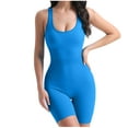 thumbnail image 2 of Black and Friday Clothing Sales Idoravan Women's Slimming Long Leg Bodysuit,Women's Seamless Fitness and Back Fitting Jumpsuit Aerial Yoga Suit Blue L, 2 of 9